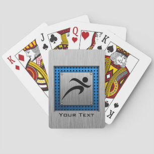 Brushed Metal look Running Playing Cards