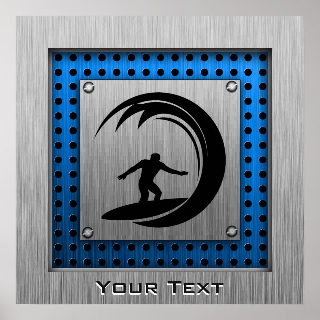 Brushed Metal look Surfing Poster (Front)