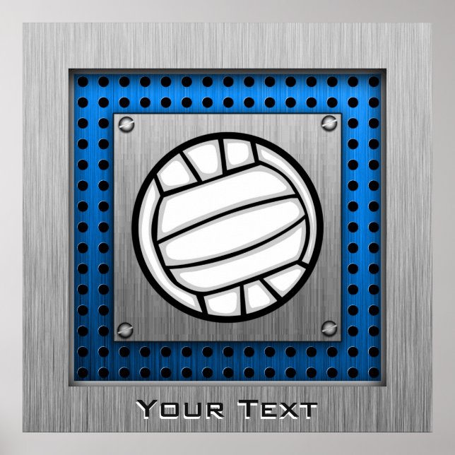 Brushed Metal look Volleyball Poster (Front)
