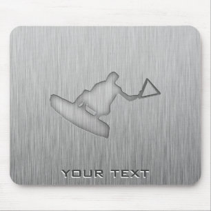 Brushed Metal-look Wakeboarder Mouse Pad