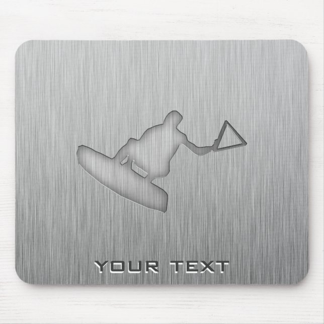Brushed Metal-look Wakeboarder Mouse Pad (Front)