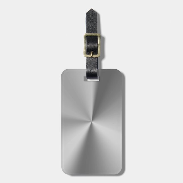 Brushed metal luggage tag (Front Vertical)