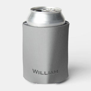 Brushed metal personalized name can cooler