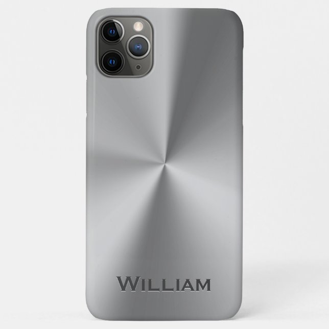 Brushed metal personalized name Case-Mate iPhone case (Back)