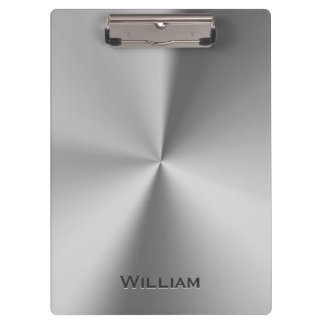 Brushed metal personalized name clipboard