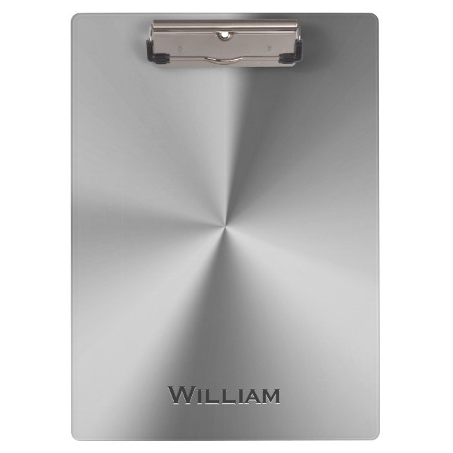 Brushed metal personalized name clipboard (Front)