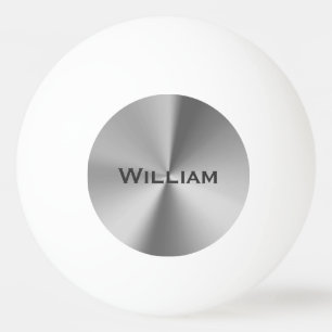 Brushed metal personalized name ping pong ball