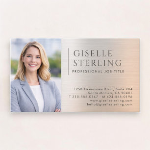 Brushed Metal Photo Business Card