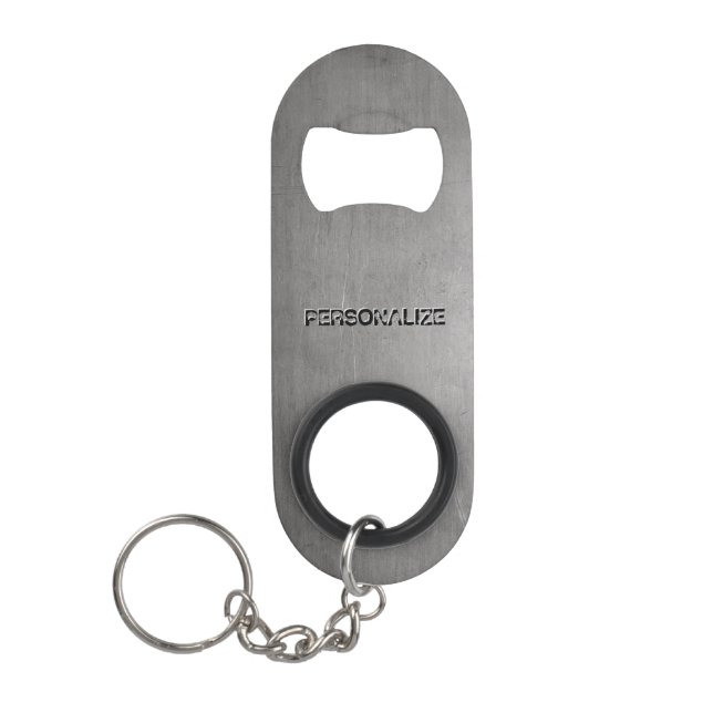 Brushed Metal Texture Mini Bottle Opener (Front)