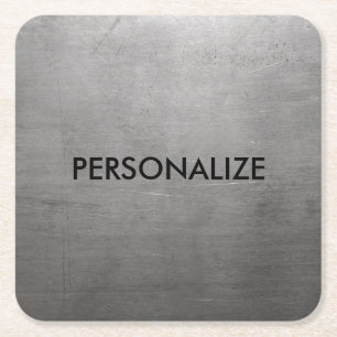 Brushed Metal Texture Square Paper Coaster