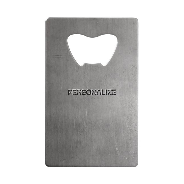 Brushed Metal Texture Wallet Bottle Opener (Front)