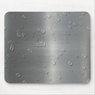 brushed metal waterdrops mouse pad