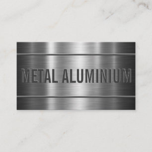 Brushed Metallic Aluminum Industrial Business Card