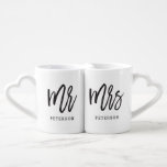 Brushed Mr and Mrs Coffee Mug Set<br><div class="desc">This adorable mug set is perfect gift for weddings, bridal showers, Valentine’s Day, or wedding anniversaries. Designed by © berryberrysweet . Visit our website at www.berryberrysweet.com for modern, stylish gifts and stationery designs!</div>