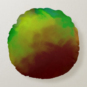 Brushed Painted Abstract Background. Brush stroked Round Pillow