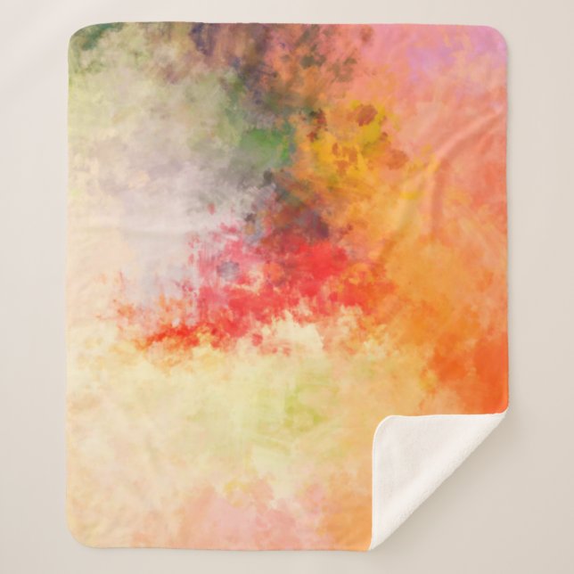 Brushed Painted Abstract Background. Brush stroked Sherpa Blanket (Front)