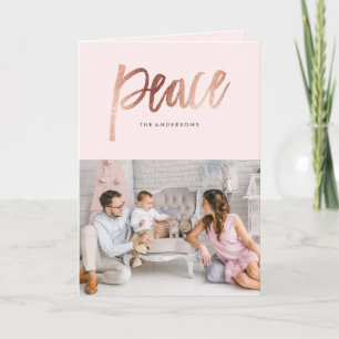 Brushed Peace Folded Holiday Greeting Card