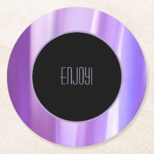 Brushed Petals Lavender Paper Coaster | Elegant Fl