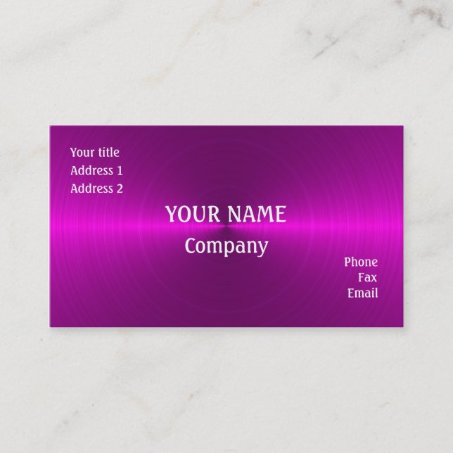 Brushed pink metall business card (Front)