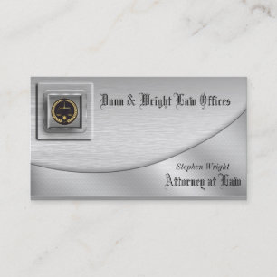 Brushed Platinum Attorney Business Card