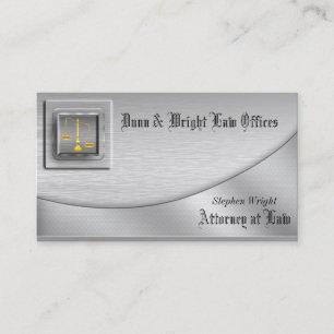 Brushed Platinum Attorney Business Card