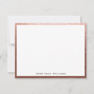 Brushed Rose Gold Metal Elegant Stylish Modern Card