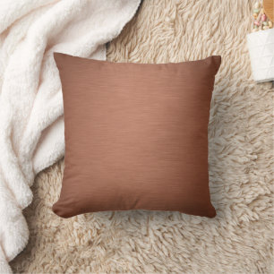 Brushed Rose Gold Metallic Throw Pillow