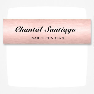 Brushed Rose Gold Professional Identification  Name Tag