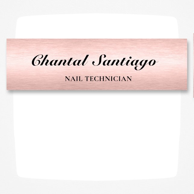 Brushed Rose Gold Professional Identification  Name Tag (Creator Uploaded)