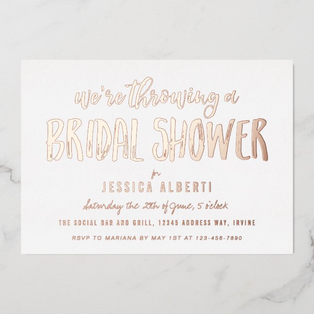 Brushed Shimmer Bridal Shower Gold (Front)