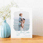 Brushed Signature | Hanukkah Photo Holiday Card<br><div class="desc">An elegant and modern photo card for your Hanukkah 2021 greetings, featuring a single vertical or portrait-oriented photo in a unique paintbrushed frame. "Shalom" appears beneath in hand lettered script, with your custom holiday greeting (shown with "Happy Hanukkah") and family name beneath. Add the year across the top to create...</div>