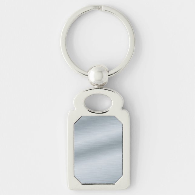 Brushed Silver Look Background Art Keychain (Front)