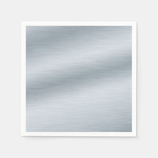 Brushed Silver Look Background Art Napkin (Front)