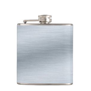 Brushed Silver Look Background Hip Flask