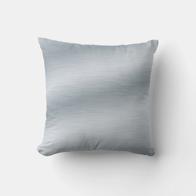 Brushed Silver Look Background Throw Pillow (Front)