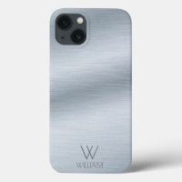 Brushed Silver Look Personalized Monogram