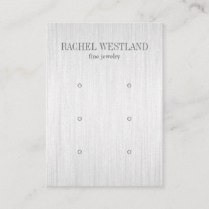 Brushed silver Luxury Jewellery 3 Earring display Business Card