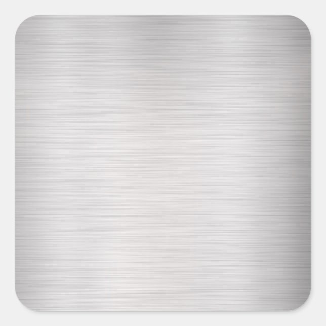 Brushed Silver Metal Blank Template DIY Text & Art Square Sticker (Front)