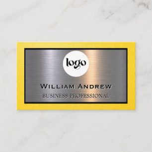 Brushed Silver Metal Bulldozer Business Card