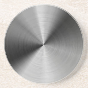 Brushed silver metal coaster