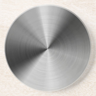 Brushed silver metal coaster