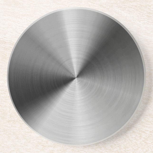 Brushed silver metal coaster (Front)