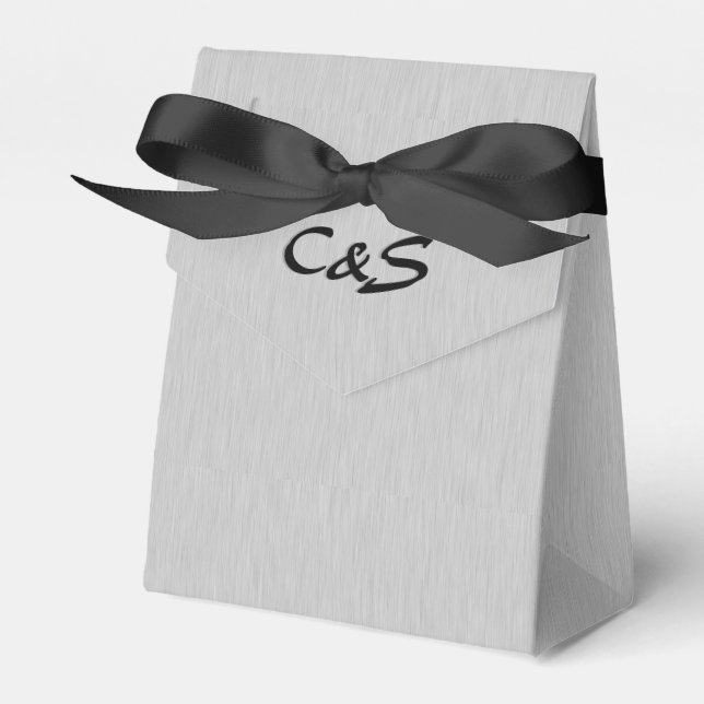 Brushed Silver Monogrammed Favour Boxes (Front Side)