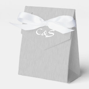 Brushed Silver Monogrammed Favour Boxes