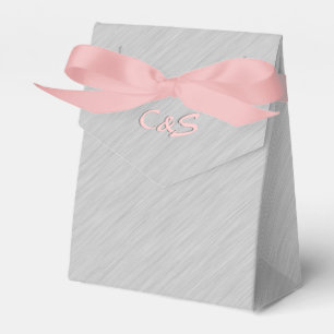 Brushed Silver Personalized Favour Boxes