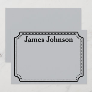 Brushed Silver Retro Bold Serif Desk Name Plate Card