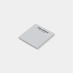 Brushed Silver Retro Bold Serif Desk Name Plate Post-it Notes
