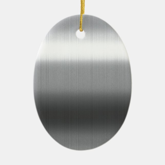 Brushed Stainless Ceramic Ornament (Front)