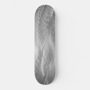 Brushed Stainless Steel Abstract  Skateboard