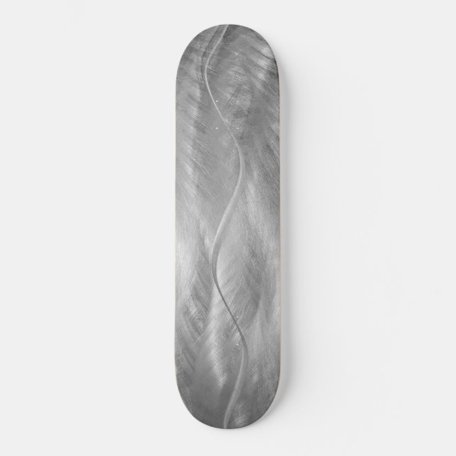 Brushed Stainless Steel Abstract  Skateboard (Front)